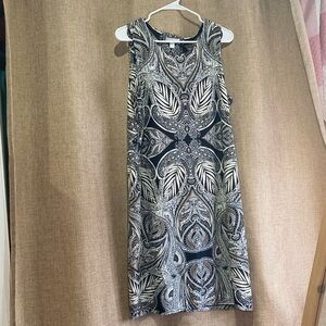 Charter Club Black and White Ornate Mini Dress